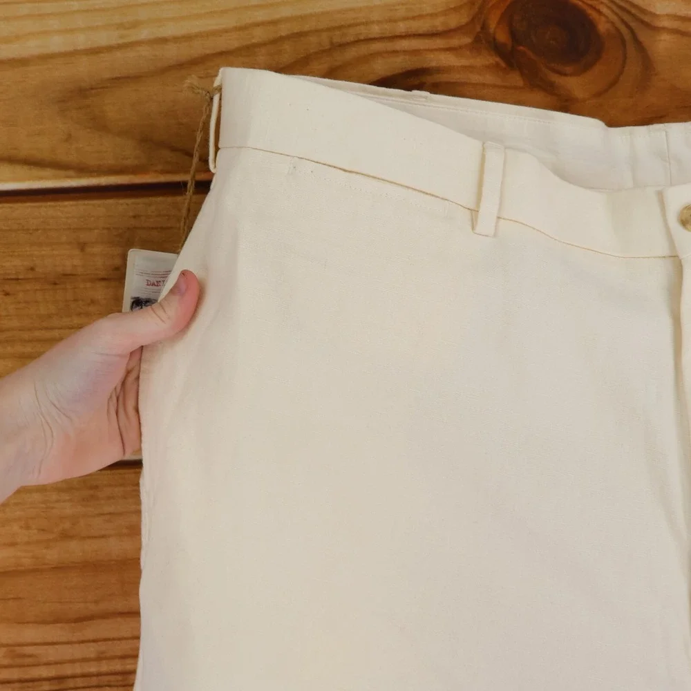 Daniel Cremieux‎ Collection Shorts Mens 42 Ivory Cotton Blend Chinos Pockets NWT